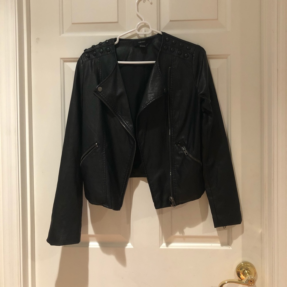 Black faux leather jacket
